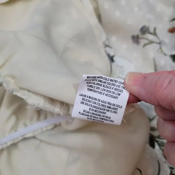 NEW June & Hudson Floral Chiffon Puff Shoulder Coquette Blouse in Ivory Size S - Picture 6 of 10